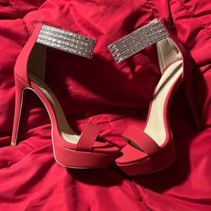 Red and Rhinestone heels
